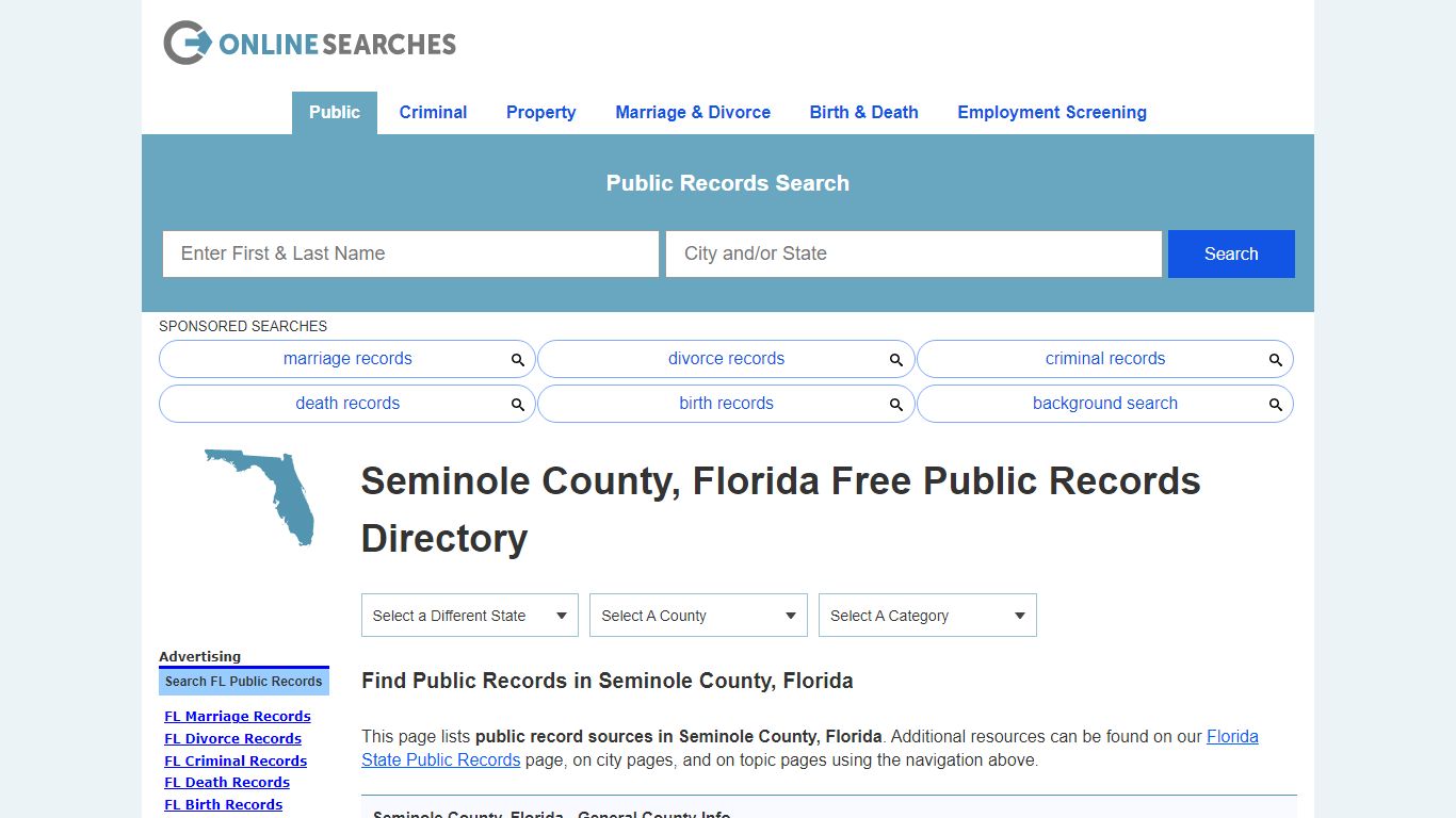 Seminole County, Florida Public Records Directory