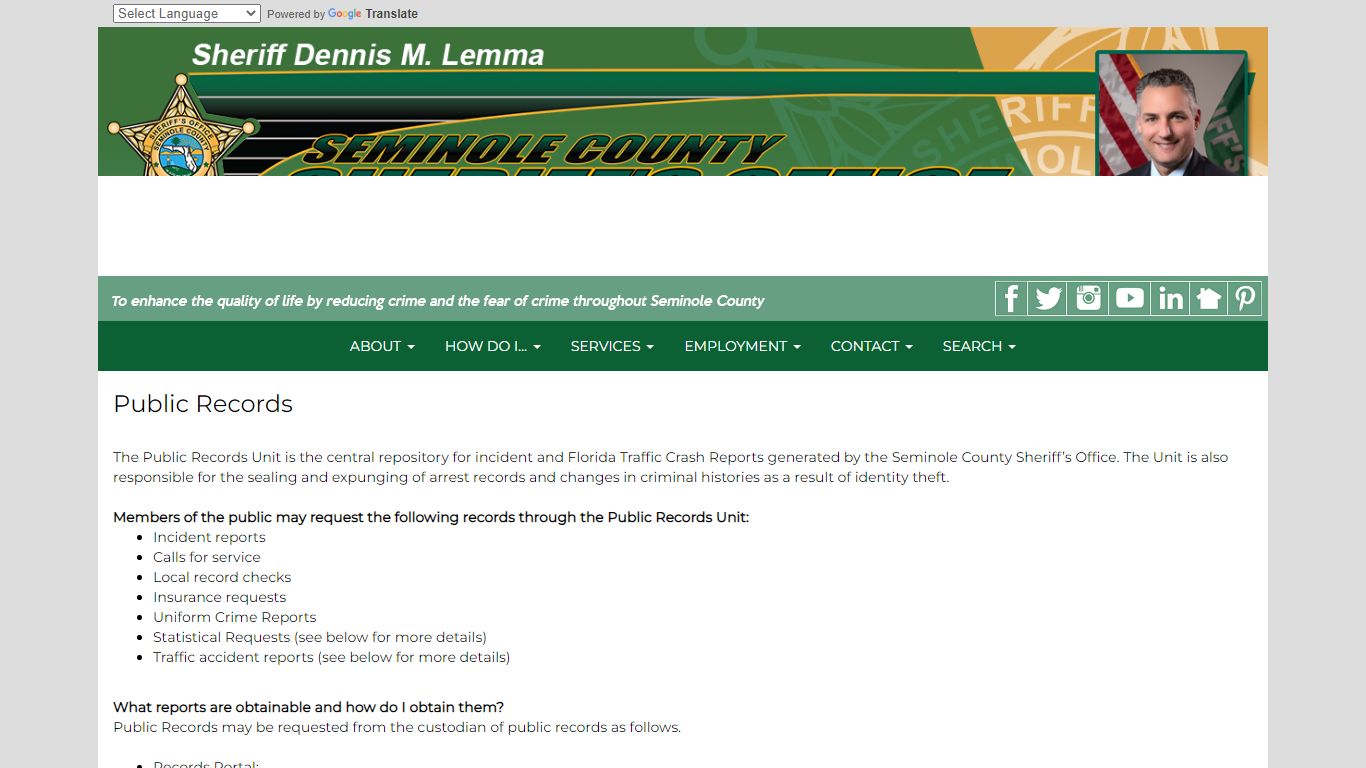 Public Records - Seminole County Sheriff's Office